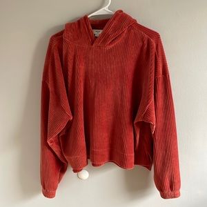 Ribbed chenille hoodie